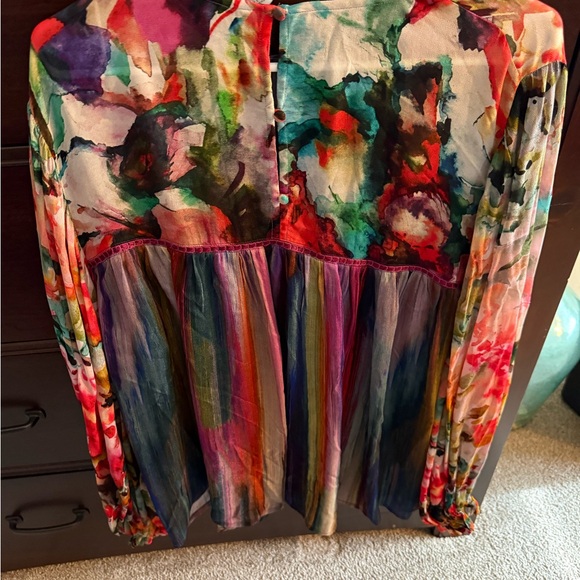 BI-nk Miranda Peasant Blouse in Rose - Picture 3 of 4